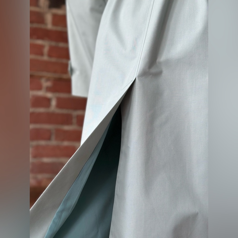 London Fog Belted Trench Coat Mint Sage Rain Coat Classic Vintage - Picture 7 of 17